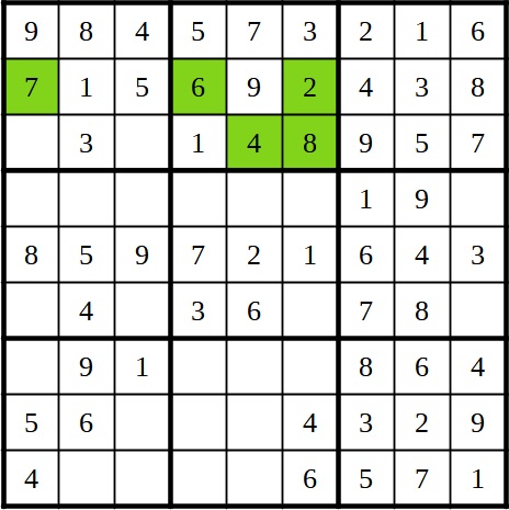 Sudoku Beispiel Leicht Schritt 6